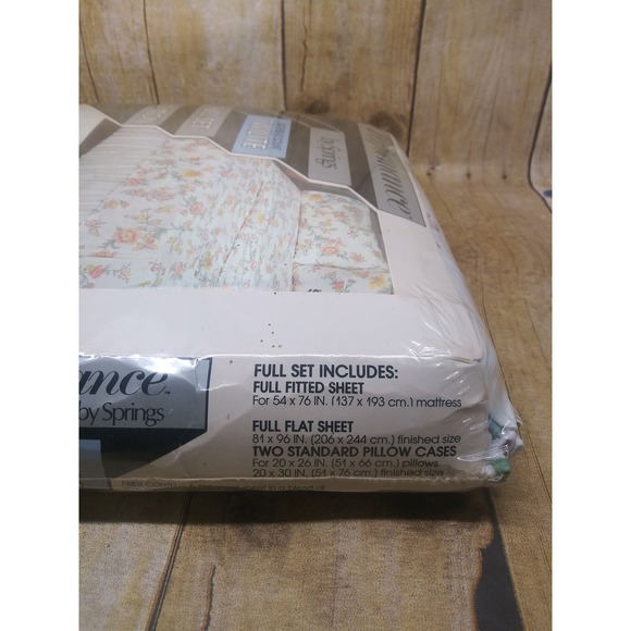 Vtg Performance Springs Full Sheet set NO Iron Pink Flowers Bedding New (hb) - Picture 5 of 6